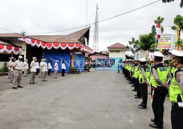 Pimpin Apel Pagi, Kapolres Tapanuli Selatan Ingatkan Personil Tetap Patuhi Protokol Kesehatan Kapolres