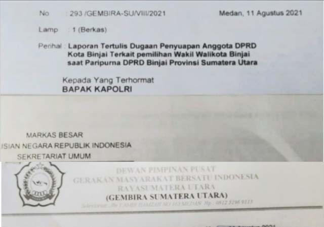 Kasus Dugaan Suap Anggota DPRD Kota Binjai Dilaporkan Ke Mabes Polri dan KPK Dprd