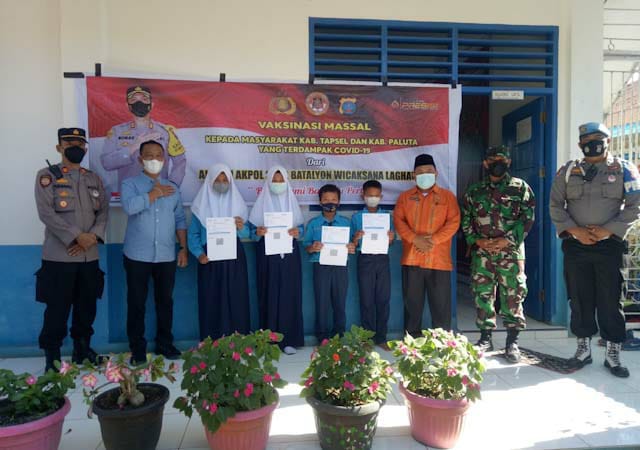 Pertama Di Kecamatan, SMPN 1 Batangtoru Gelar Vaksinasi Anak Bangsa Tingkat Pelajar Dosis I SMPN