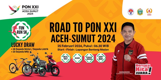 Gelorakan Semangat PON 2024 Sumut - Aceh, Pemprovsu Gelar Fun Run Diikuti 10 Ribu Peserta 2024